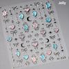 Cat's Eye 5D Gradient European Love Gem Wing Crystal Geometric Colorful Self Adhesive Nail Art Stickers Manicure Decals