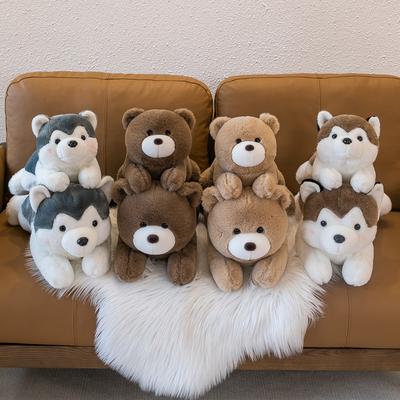 New Soft Cute Series Throw Pillow Cute Bear Doll Simulation Husky Plush Toy Large Doll