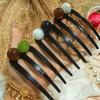French Twist Pearl Beads Hair Stick Hair Clip Acetate U-Shaped Hairpin Vintage Tortoise Shell Women Hair Bun Pin Headwear