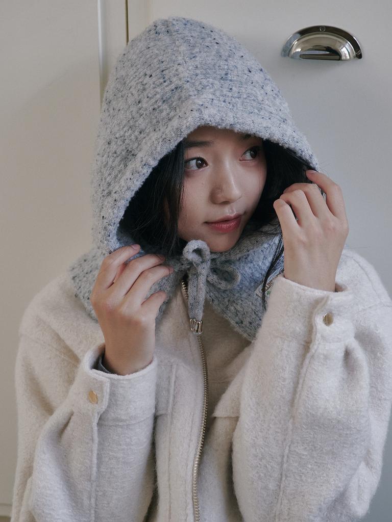 Olinkeompeulliteu Family Sprinkle Boucle Balaclava Adult (Light Gray)