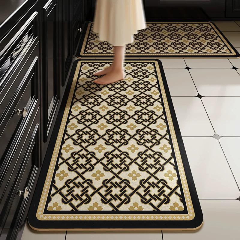 

Американский ретро кухонный водонепроницаемый кожаный коврик для пола - Легко протираемый, не требующий стирки длинный коврик для плиты, раковины и пола. Custom Size