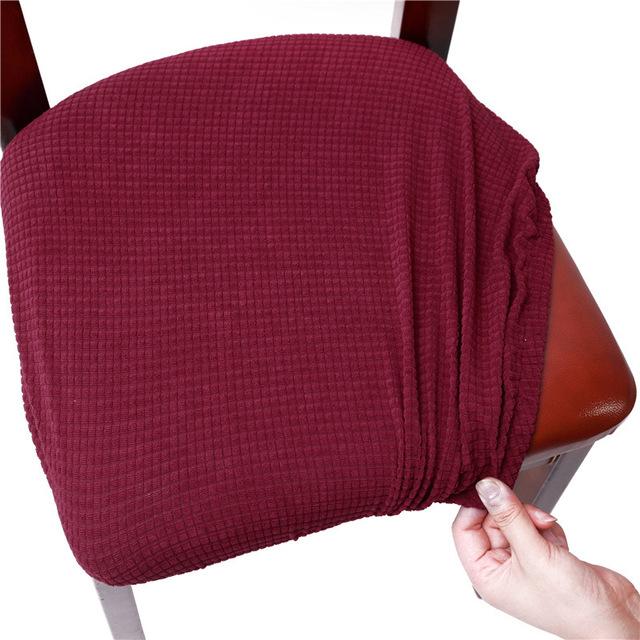 Corn Fleece Fabric Chair Cushion Cover Dining Room Office Home Elasticized Elastic Spandex Round Chair Protective Covers Removable Seat Protectors