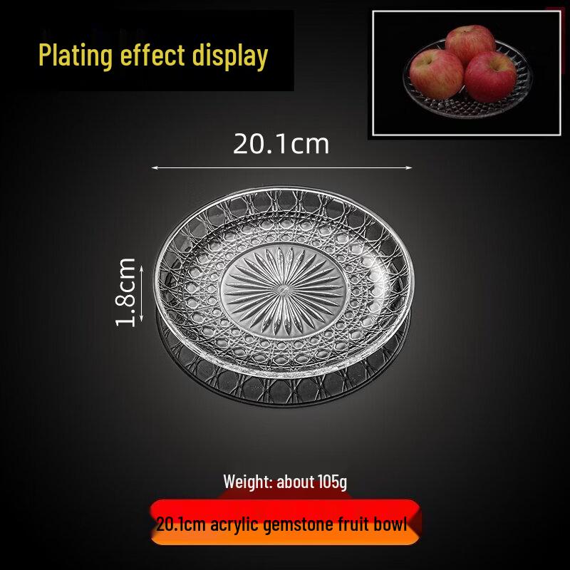 Jingbaodi Gemstone Acrylic Fruit & Snack Plates (Set of 10)