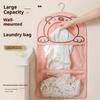 Playful Cartoon Hanging Bag Waterproof Wall Mounted Storage for Underwear Socks Multi Purpose Visible Organizer