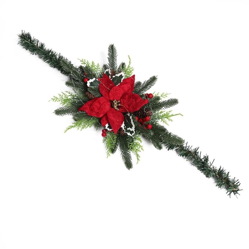 Seasonal Pine Cones Dead Branch Easy Installation Mailbox Garlands Battery Operated Wreath for Door Wall Window Use