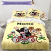 3pcs Custom Name Krtek Bedding Set Duvet Cover Closure Includes 1 Duvet Cover & 2 Pillowcases, Soft and Comfortable for All Seasons.