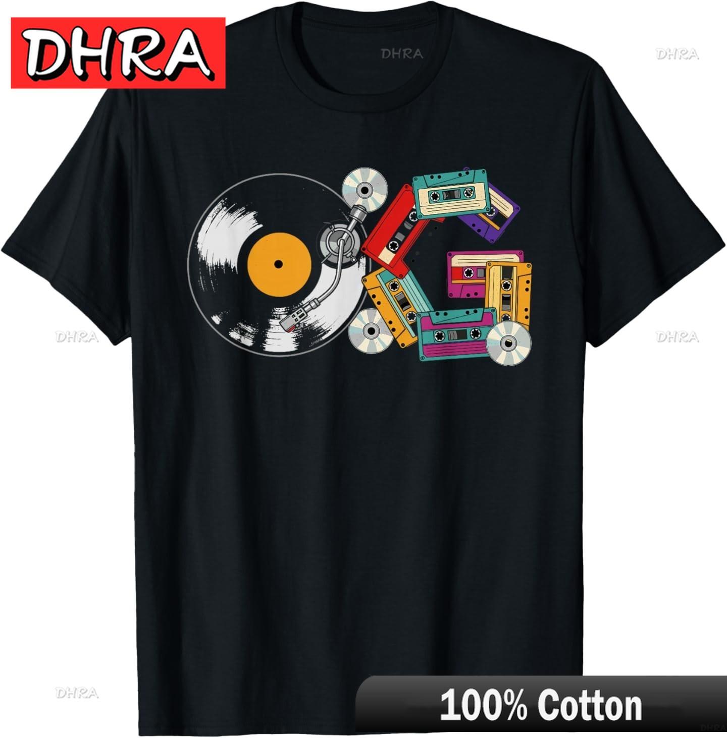 

90s Hip Hop Retro OG Music Vinyl Cassette CD Old School Unisex TShirt Classic Casual Tshirts Tops for Unisex TShirt Boys Nostalgia 4XL