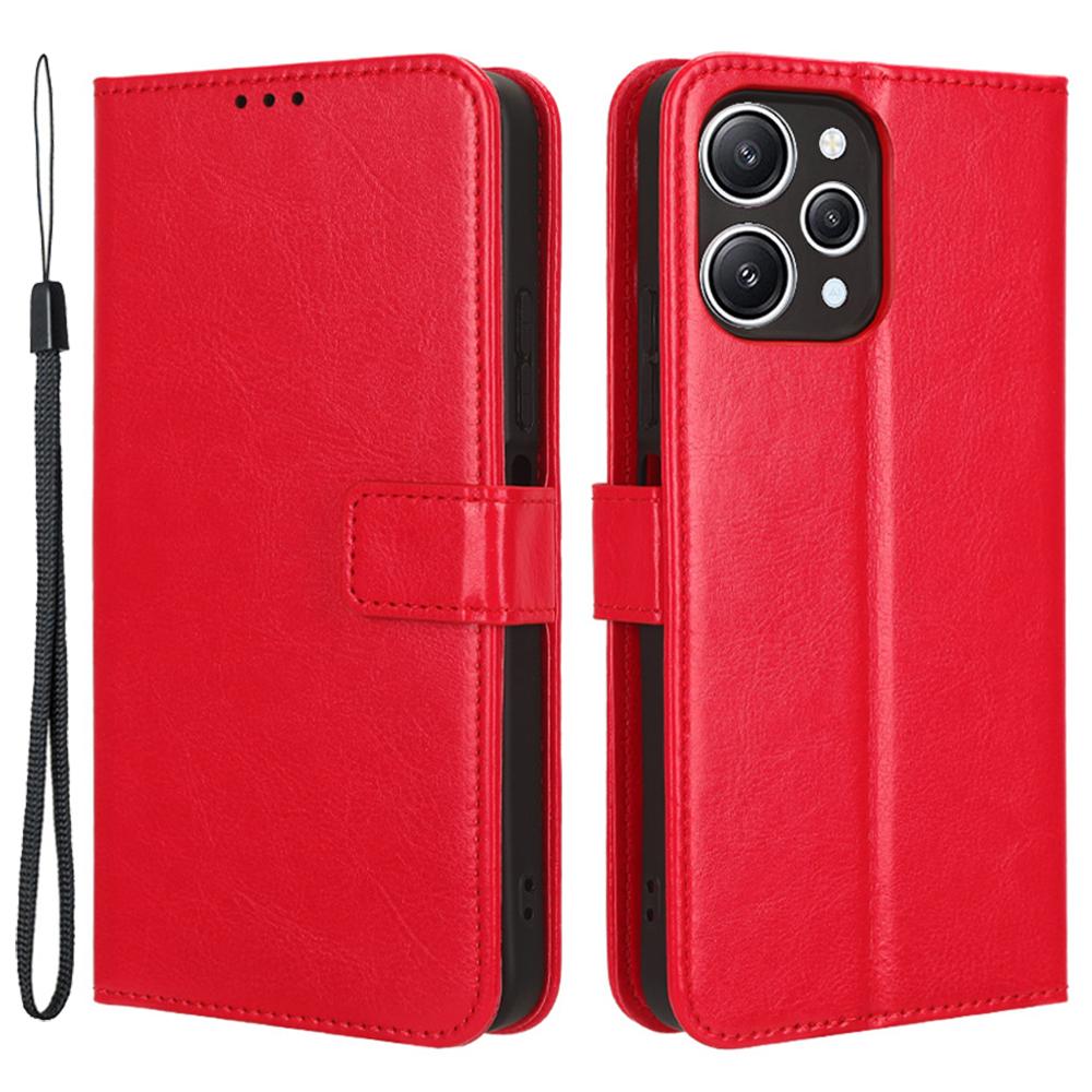 Dla Xiaomi Redmi 12 4G/12 5G (Światowy)/Note 12R 5G/Poco M6 Pro 5G Etui na telefon Tekstura Crazy Horse Skóra PU Folio Klapka Stojak Portfel Pokrowiec