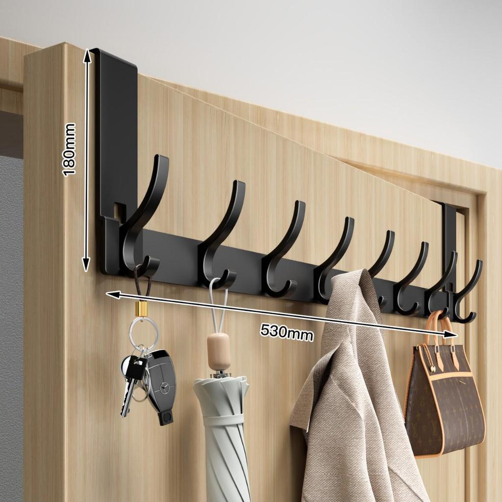 Über-Tür Ohne Bohren Mantel- und Hutablage mit Haken zur Schlafzimmeraufbewahrung