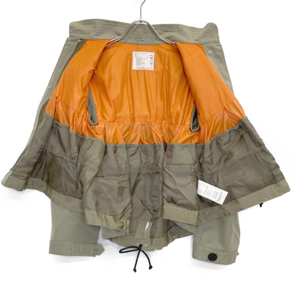 Sacai 22AW 22-06187 Khaki Cotton Gabardine Mix Blouson Jacket 1 beigeUsed