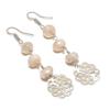 Rose Quartz Gemstone Handmade 925 Sterling Silver Jewelry Earring 2.76" GK-7322