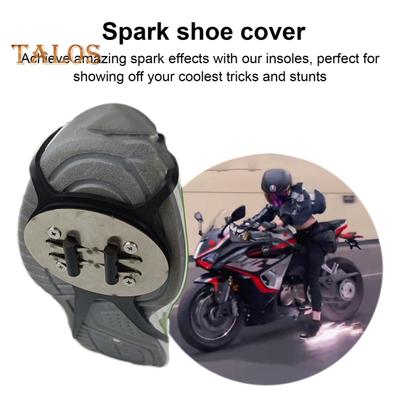 1 Set Sparking Flint Pad with 2/4/6/8 Flints Outdoor Skateboarding Motorcycle Bicycle Foot Brake Sparking Flint Ground Grinding Shoe Sole Cover