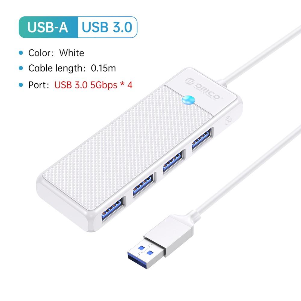 

USB Adapter 4 in 1 USB3.0 HUB Data Transfer USB Port Expander Mouse Keyobard Printer белый