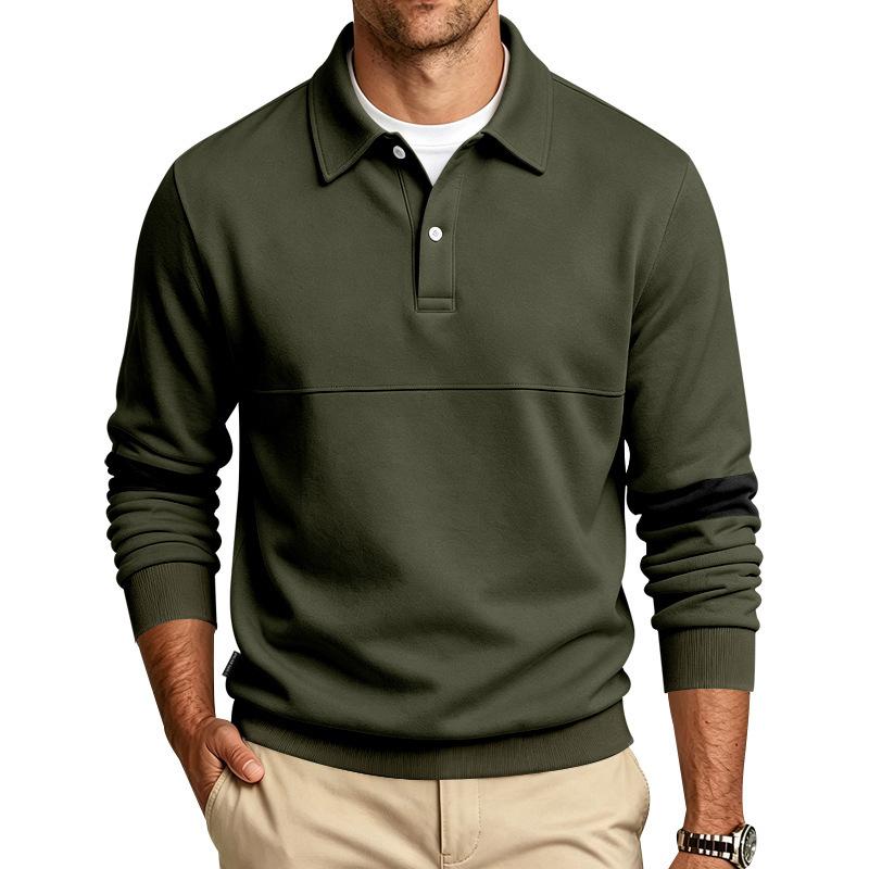 Men S Loose Casual Turn Down Collar Button Polo Shirt For Commute