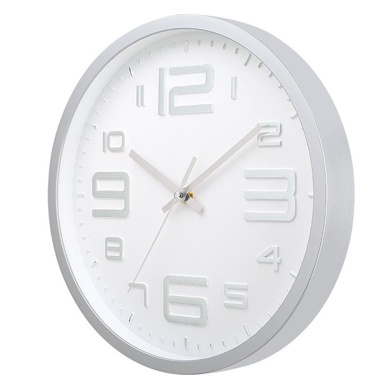 12 Inch 30CM Silent Wall Clock, Creative and Fashionable, Three-dimensional Digital Minimalist Clock for Home Living Room