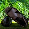 2024 Summer Men Sandals Genuine Leather Shoes Men Beach Sandals Flat Holiday Cow Leather Male Black Sandal Footwear
