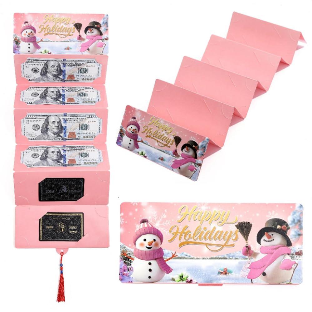 Santa Claus Christmas Cash Gift Envelope Christmas Tree with 10 Slots Folding Banknote Card Christmas Red Envelope