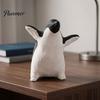 Durable Resin Craft Cute Penguin Figurine, Nordic Style Small Animal Statue, Whimsical Modern Home Accents Desk Shelf Tabletop Decor Ornament,