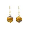 Retro Yellow Tiger Eye Earrings: Vintage Chinese-Inspired, Light Luxury, Autumn/Winter Jewelry