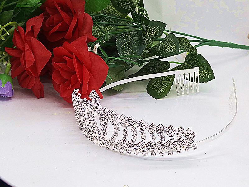 Strass Koreanische Brautkrone Brauttiara Großes Versilbertes Modell Stirnband Königlich Retro