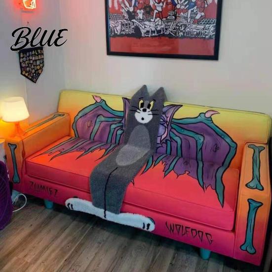 Rug Carpet Thick Stairs Foldable Bedside Pattern Cats Skin-friendly Cartoon Blanket for