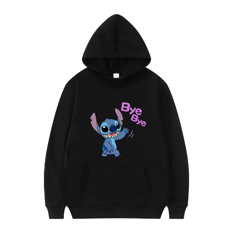 Disney Stitch Pattern Women Hoodies Fashion Sporty Y2k Loose Grey Tops Clothing Pullovers Ladies Cheap Hoodies Sweatshirts
