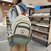 Color Block Backpack Women College Style Schoolbag Junior High School Student Backpack