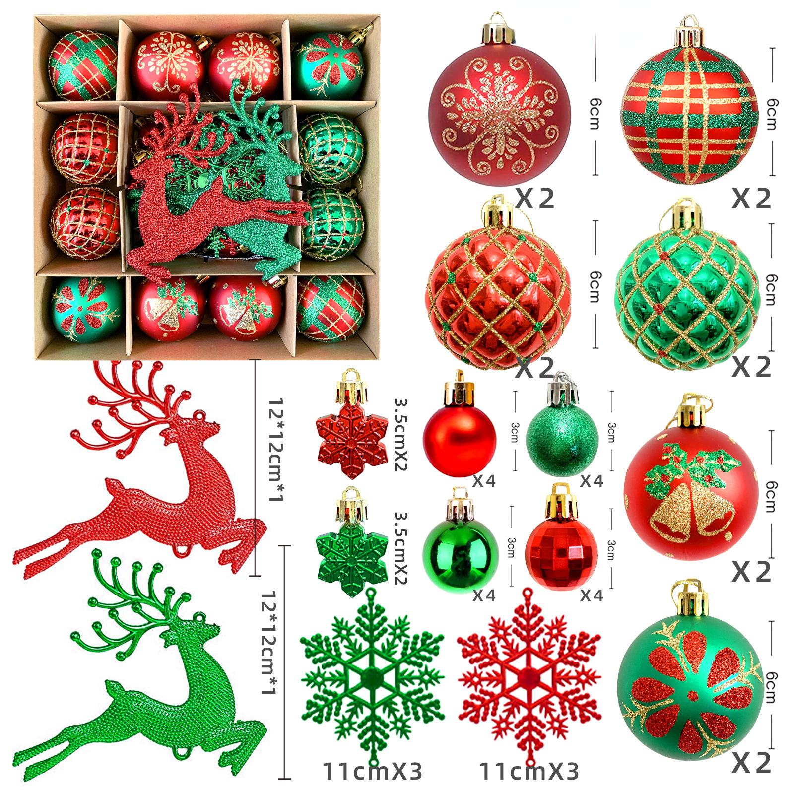

40 шт., рождественские шары, украшения, рождественская елка, кулон для вечеринки, специальные формы, печатные украшения, рождественские сферы 40pcs зелёный