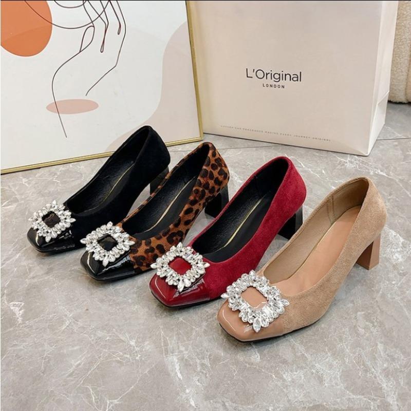 Fashion 2025 Casual Heels Square Toe Sexy Pump Chunky Sandals Basketball Platform Burgundy Straps Latest Retro