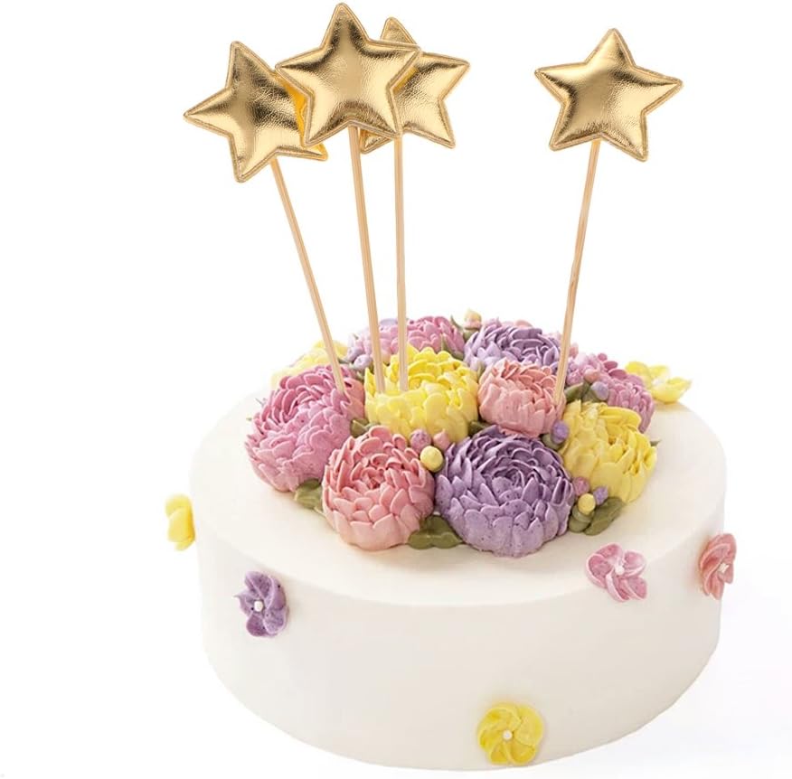 100pcs Glitter Pink Heart Cake Toppers Heart Cupcake Toppers Valentine's Day for Sweet Love Theme Wedding