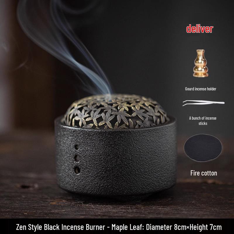 Ceramic Incense Burner for Coils & Sticks, Home Aroma Diffuser, Sandalwood & Agarwood Ornament.
