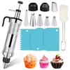 13Pcs Stainless Steel Cake Decorating Kit Cookie Maker Machine Cake Press Reusable Frosting Piping Kit for Cupcakes Cookies