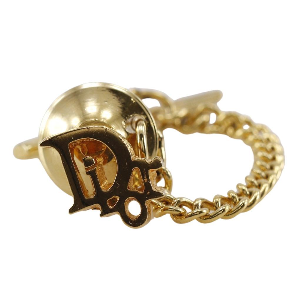 

Dior Tie tuck Tie pin logo Pin Brooch Plated Gold mens Used