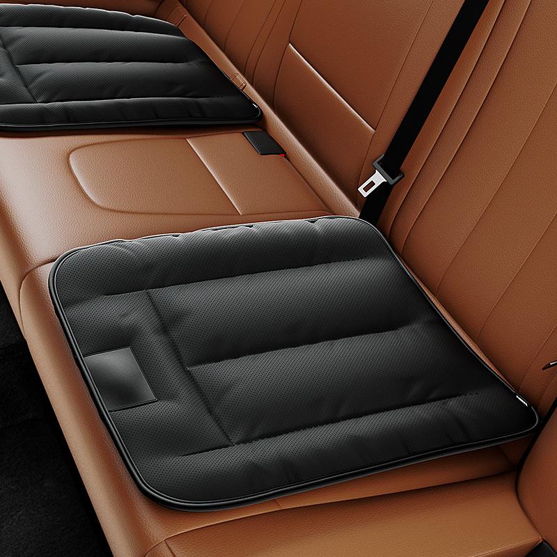 Universal Car Seat Cushion Luxury Leather Black Four Seasons Comfort Breathable Upholstered Auto Front Seat Pad Car Accessories