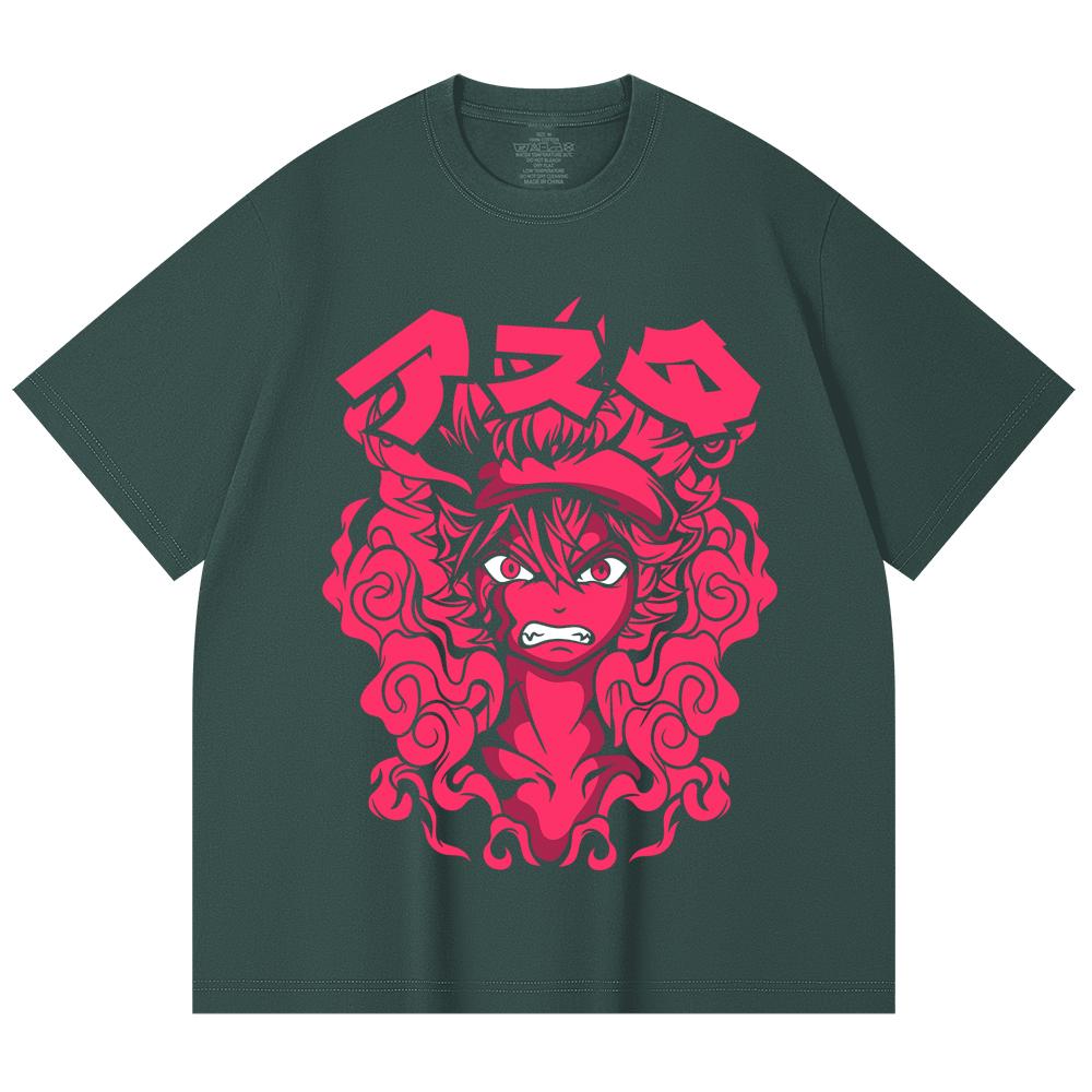 230 Gsm 100% Cotton Black Clover V6 Asta Print Unisex Heavy Cotton T Shirt