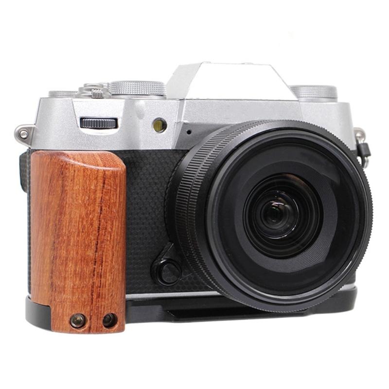 Impugnatura a L per Fotocamera X T50, Piastra a sgancio rapido Manico in Legno di Pero per Tutti i Generi Scena