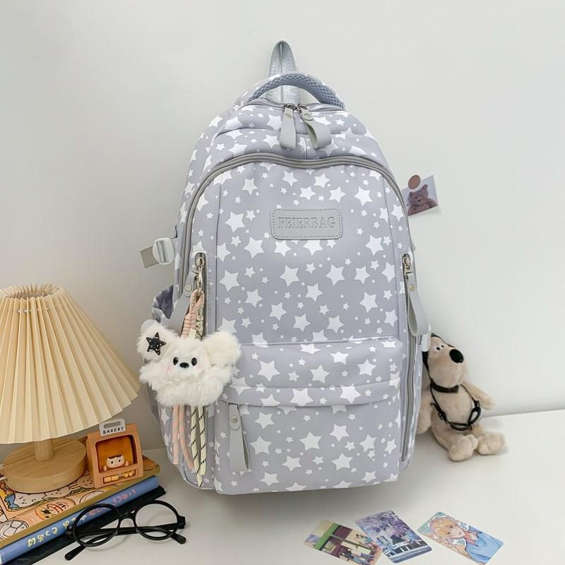 Schoolbag Japanese Ins Style Student Schoolbag High Value Fresh and Sweet Star Printed Backpack Large Capacity Lightweight Backpack