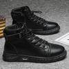 New British Style Thick Soled Work Safety Boots, Trendy with Warm and Soft Soles, Popular High Top Men's Casual Leather Boots