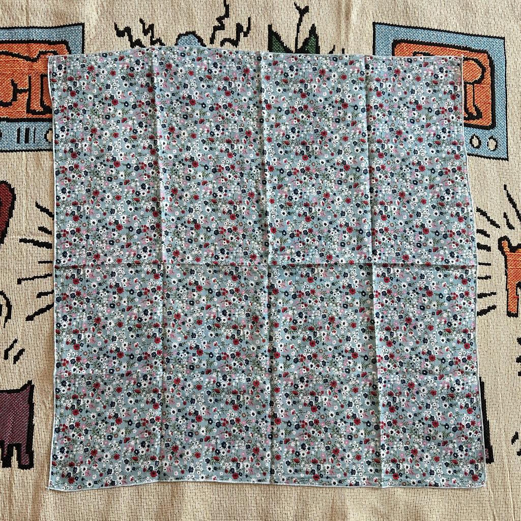 1Pc Women'S Silk Scarf Small Square Women'S Cotton And Linen Scarf Fresh Small Floral Encryption Decorative Retro Headband