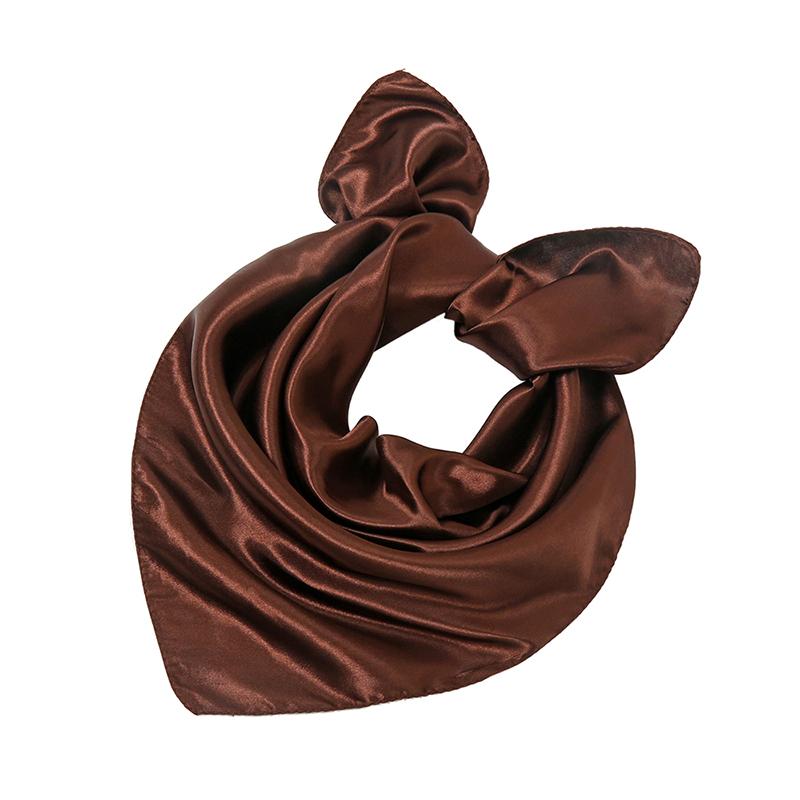 Fashion Satin Silk Square Scarf For Muslim Women Solid Color Soft Bandana Ladies Headband Casual Scarves 60*60Cm