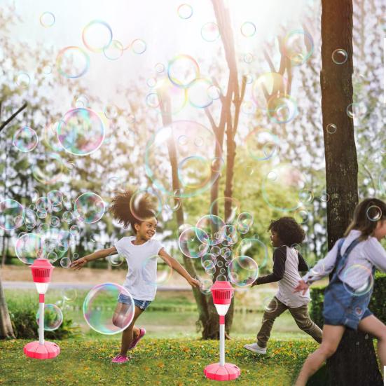 Kids Bubble Machine with LED Lights Easy To Use Rechargeable Outdoor Automatic Bubbles Blower Maker Machine