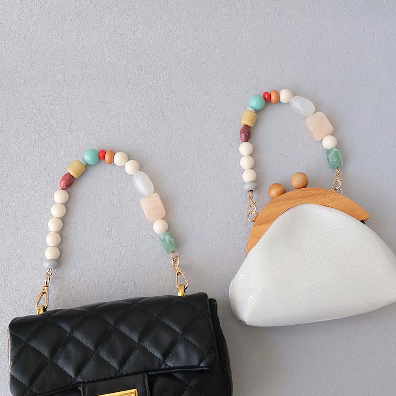 New Woman Bag Accessory Strap Candy Resin Beaded Handcrafted Wristband Acrylic Bag Chains Women Replacement Bag Handle Chain