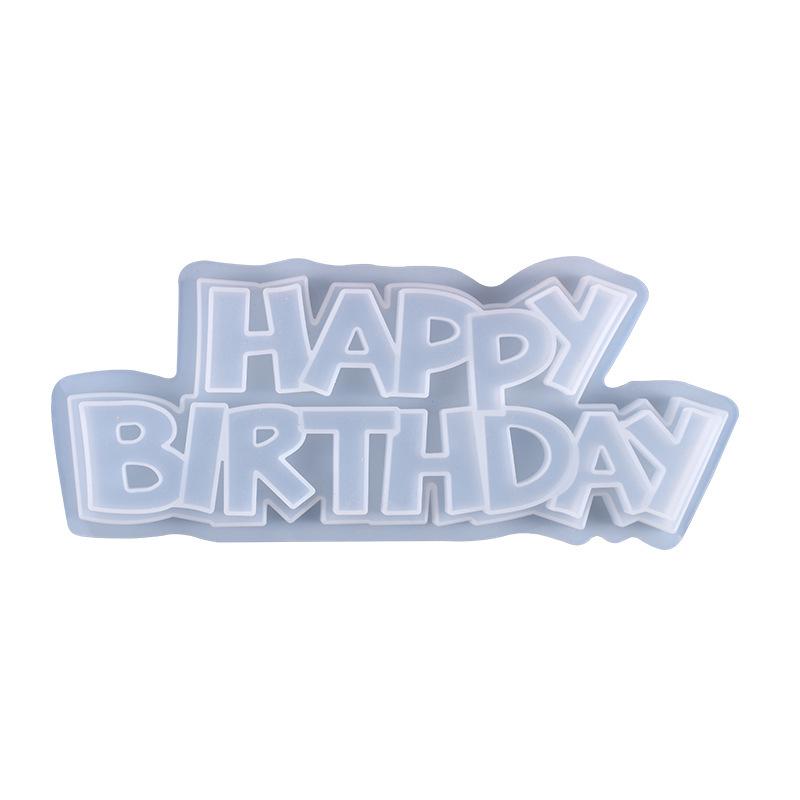 Poppy DIY Crystal Resin Alphabet Mold for Happy Birthday Pendant Silicone Mold