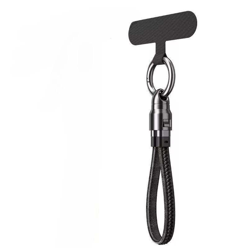 

240W Type C Fast Charging Cable Type C To Type C Short Cable with Keychain for Laptop Tablet 48V5A Anti Loss Charger Cord чёрный