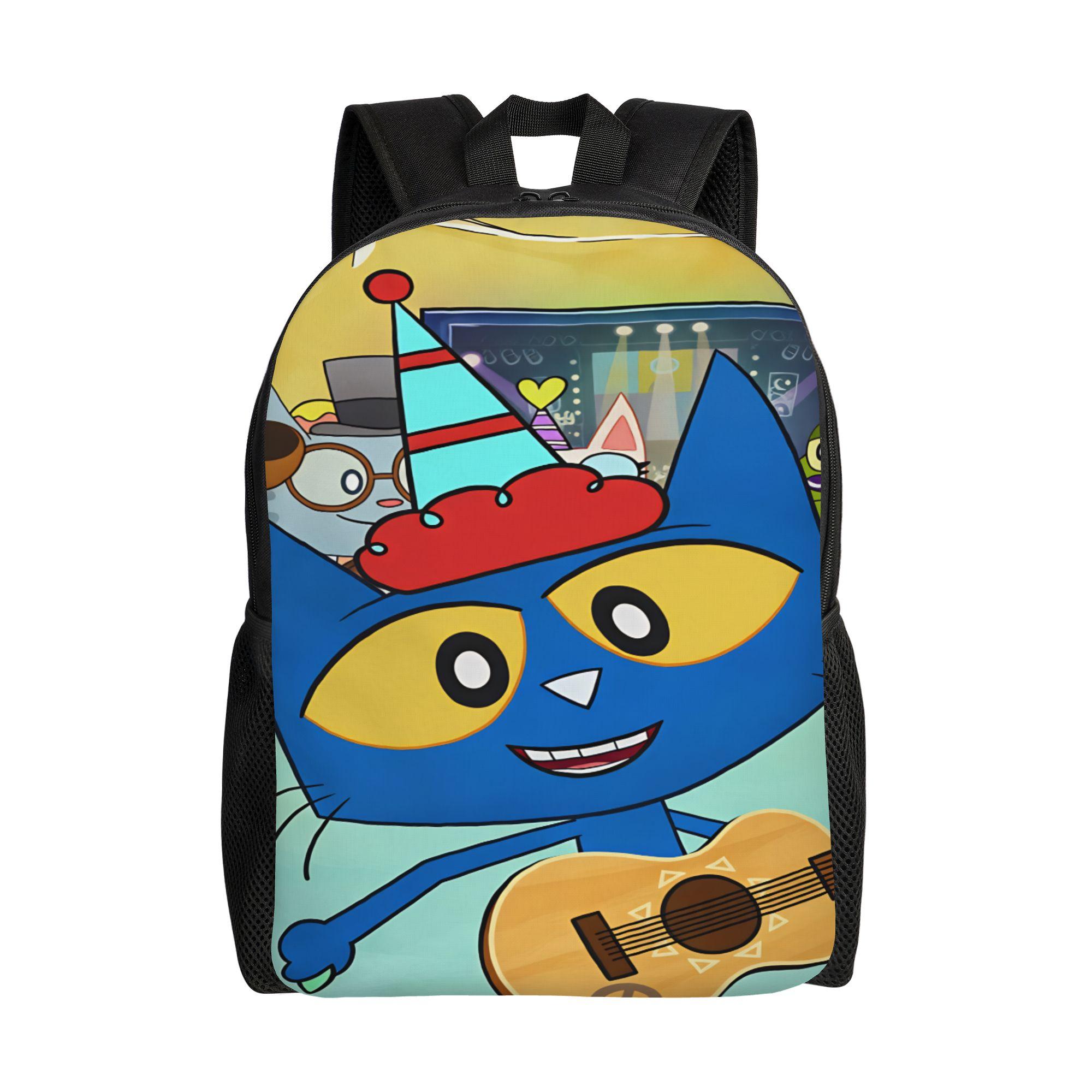 Pete The Cat Sterren Stripboek Rugzak Sport Rugzakken Jeugd Stijl Middelbare School Tassen Designer Zachte Rugzak (as the picture,as picture)