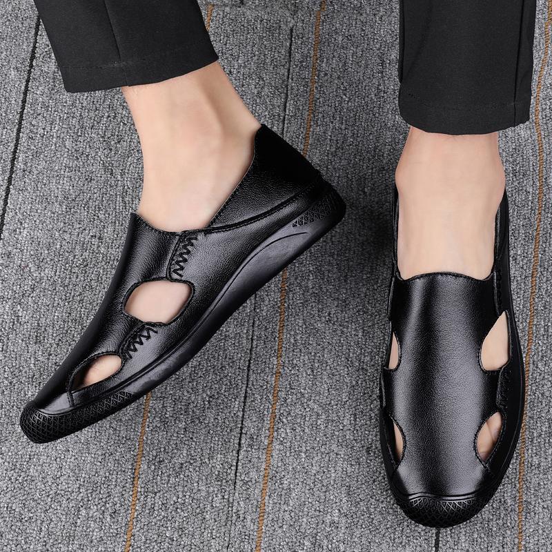 Fashion Men's Super Light Sandals Waterproof Summer Sneakers Slip on Hollow Out Shoes Male Driving Outdoor Beach Flats Wading Aqua Shoes