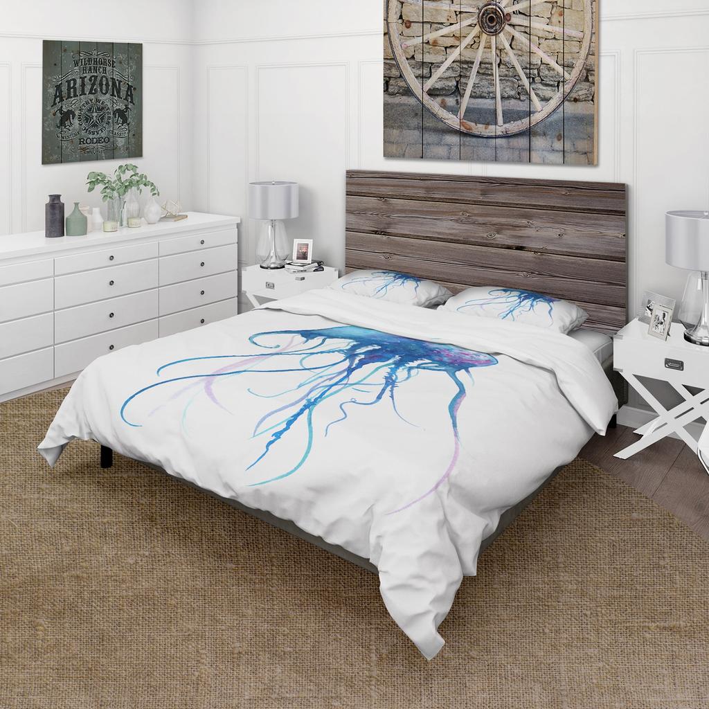 Comforter Cartoon Jellyfish Printed S Adult High Quality Bedding Set Bed Giftqueen Size Warm Soft And Breathable