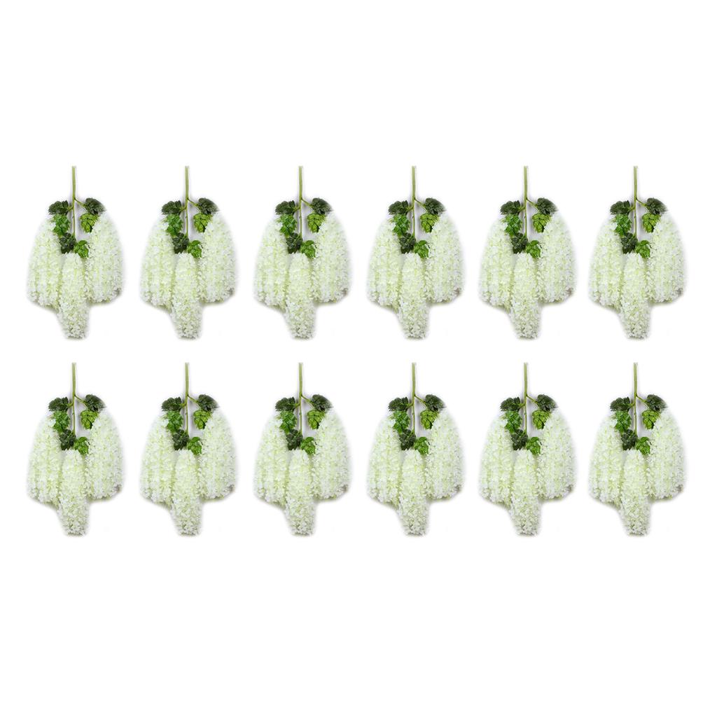 12 Pcs Artificial Wisteria Pure White Exquisite Simulated Wisteria Decoration for Weddings Outdoor Ceremonies