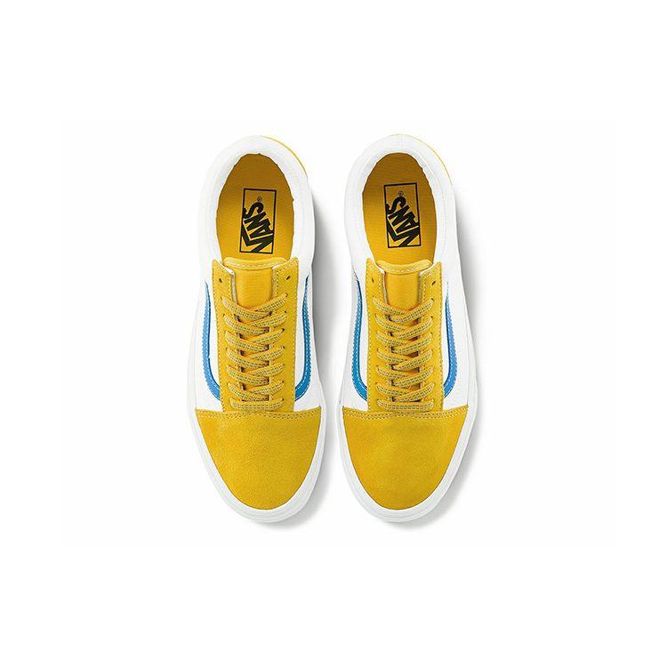 Vans Old Skool Classic Versatile Casual Low-Top Skate Shoes Unisex Sneaker White Yellow Blue VN0A38G19XF