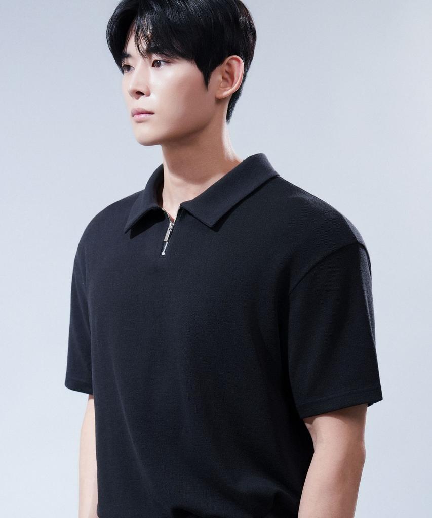 Dibala Patented Half-Zip Polo Shirt With Shoulder Pads, Short Sleeve Dibala Signature Suit